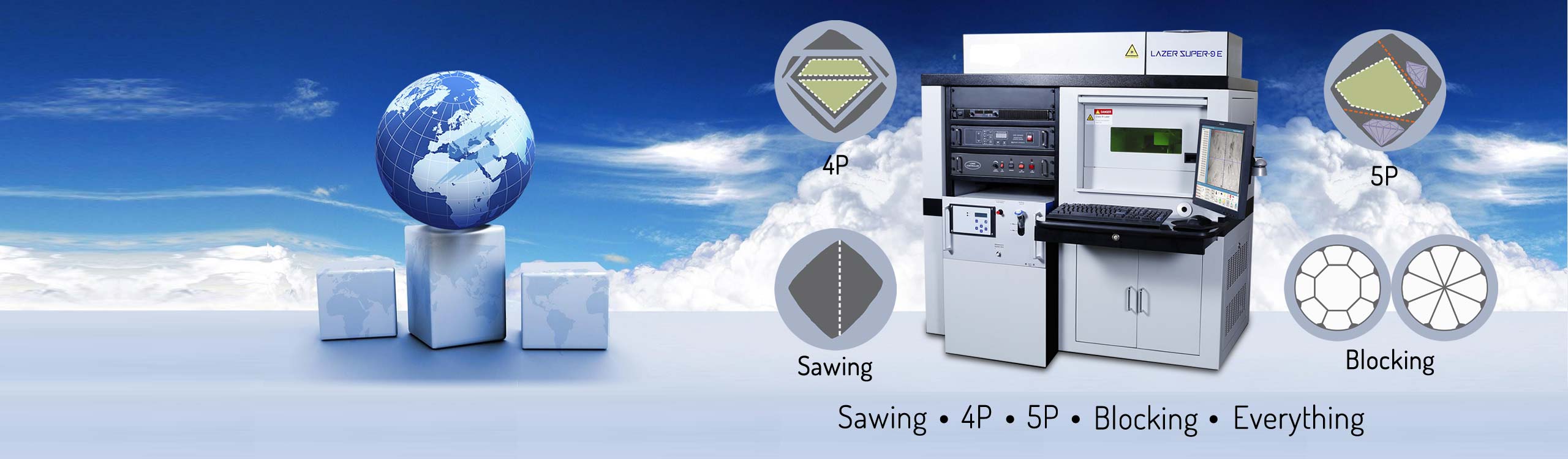 this is diamond cutting machine manufacturer, Lazer Super 9e - banner