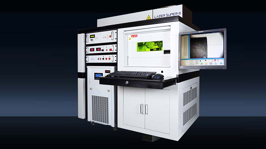 this is diamond 4P machine, Lazer Super 9 sawing rough diamond view